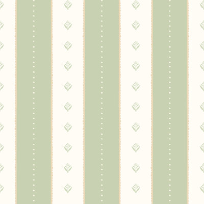 Decorative Stripe - Soft Sage 10m Wallpaper