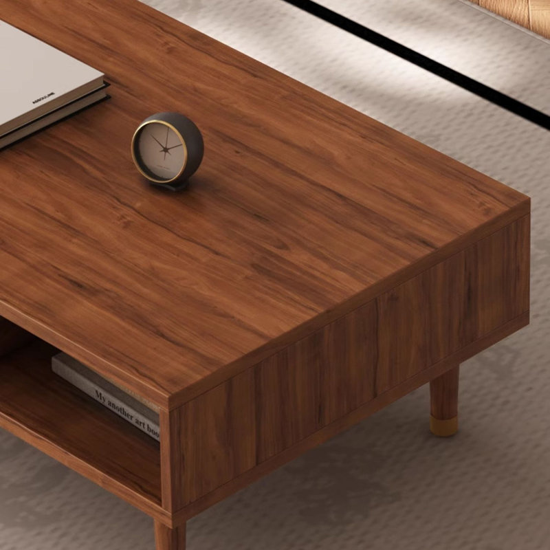 Table basse vintage en bois massif sculpté