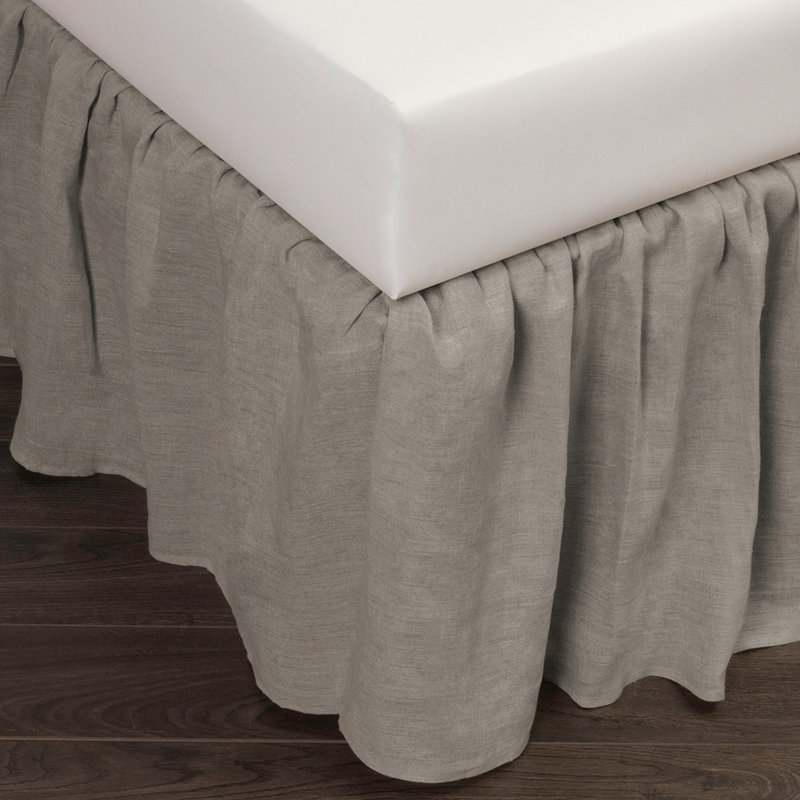 Linen Tailored Bed Skirt, Walnut Brown, Twin