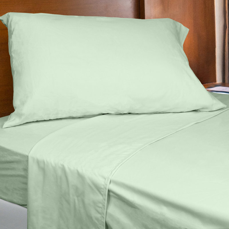 Microfiber Sheet Set, Fog Green, King/Double Sheet Set + Fitted Sheet + 2Pillowcase
