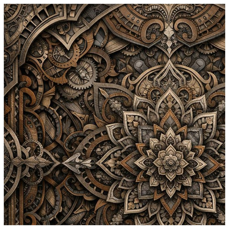 Couvertures de mandala complexes Steampunk, 60 po L x 80 po H
