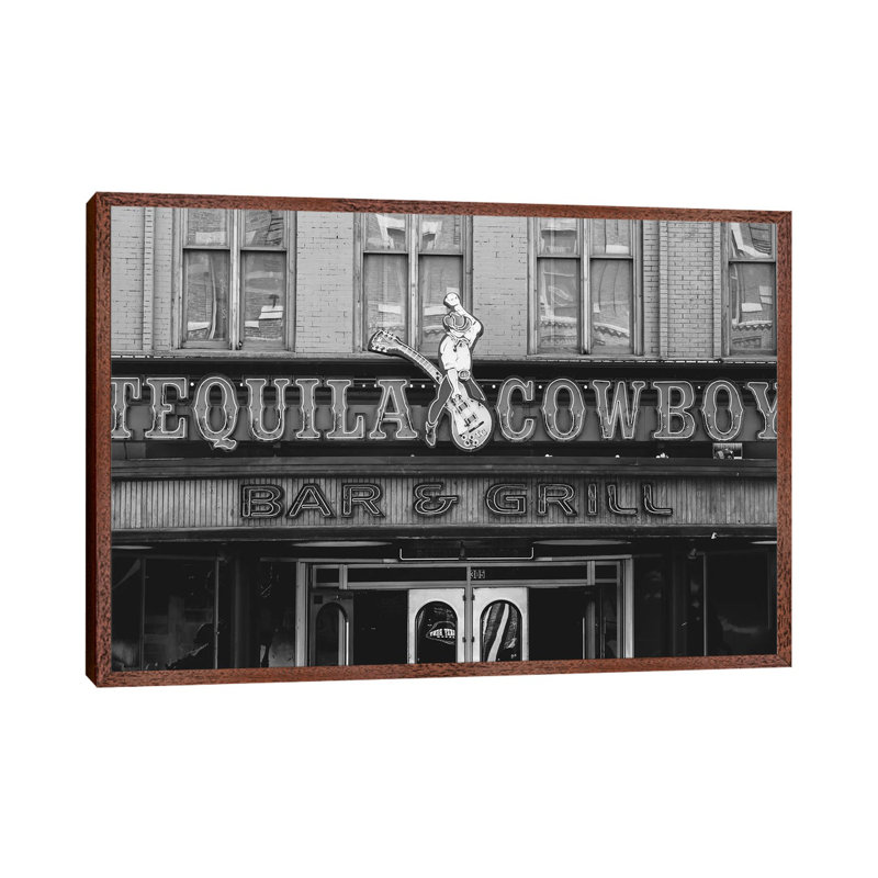 Tequila Cowboy 1 Piece Wall Art on Canvas, 66.04cm H x 101.6cm W x 3.81cm D, Classic Brown Wood Framed