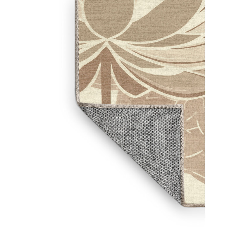 Tapis beige lavable à la machine à motif blocs Abaokoro, 4 x 6