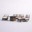 Ensemble de conversation extérieur pivotant pour 5 personnes avec table de foyer et repose-pieds Salem-88407704