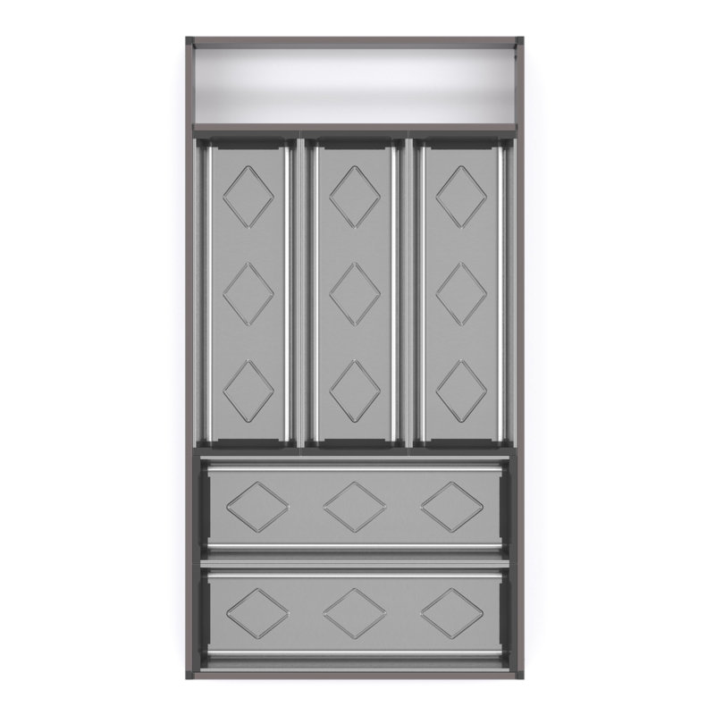 2.28" H x 10.87" W x 21.65" D Flatware & Kitchen Utensils Drawer Organizer, Anthracite