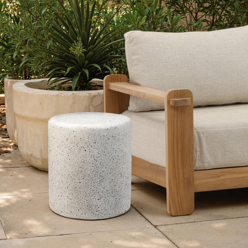 Adriti Terrazo Outdoor Side Table, 21" H x 18" L x 18" W