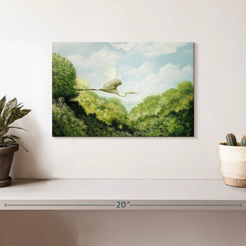 Brampt Flying Egret, 8" H x 12" W