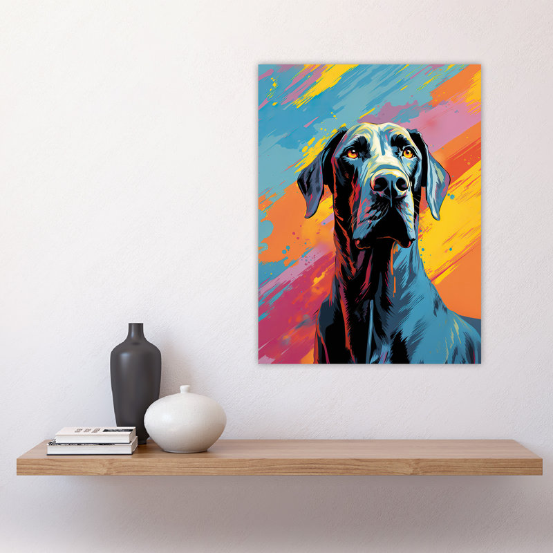 Wall Art Print Great Dane Dog Lover Gift Pet Portrait Pastel Colour Artwork Painting Poster