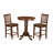 3 Piece Kitchen Counter Height Dining Set Contains a Round Dining Room Table with Pedestal and 2 Linen Fabric Upholstered Chairs, Buttermilk & Cherry-1838624541-1838624537-1838624538
