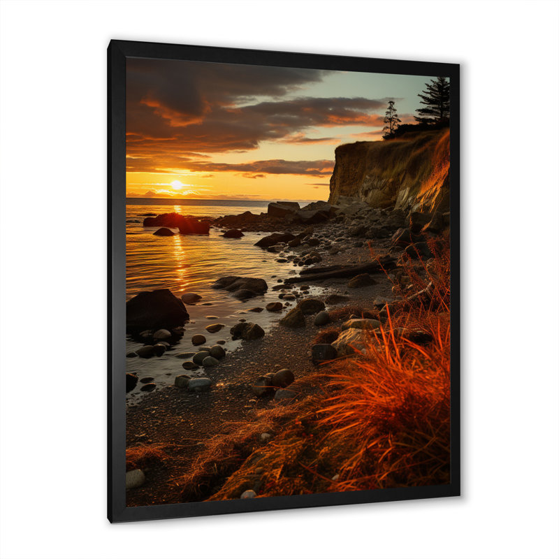 Norson Vibrant Costal Clift sur toile, Cadre photo noir, H 32 po x l 16 po x P 1 po