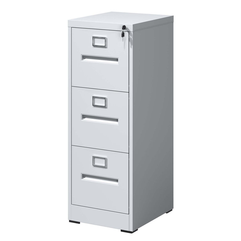 File Cabinet With Lock Metal Vertical File Cabinet Office Home, A4 Legal/Letter Size Narrow File Cabinet Locked,Assembly Required