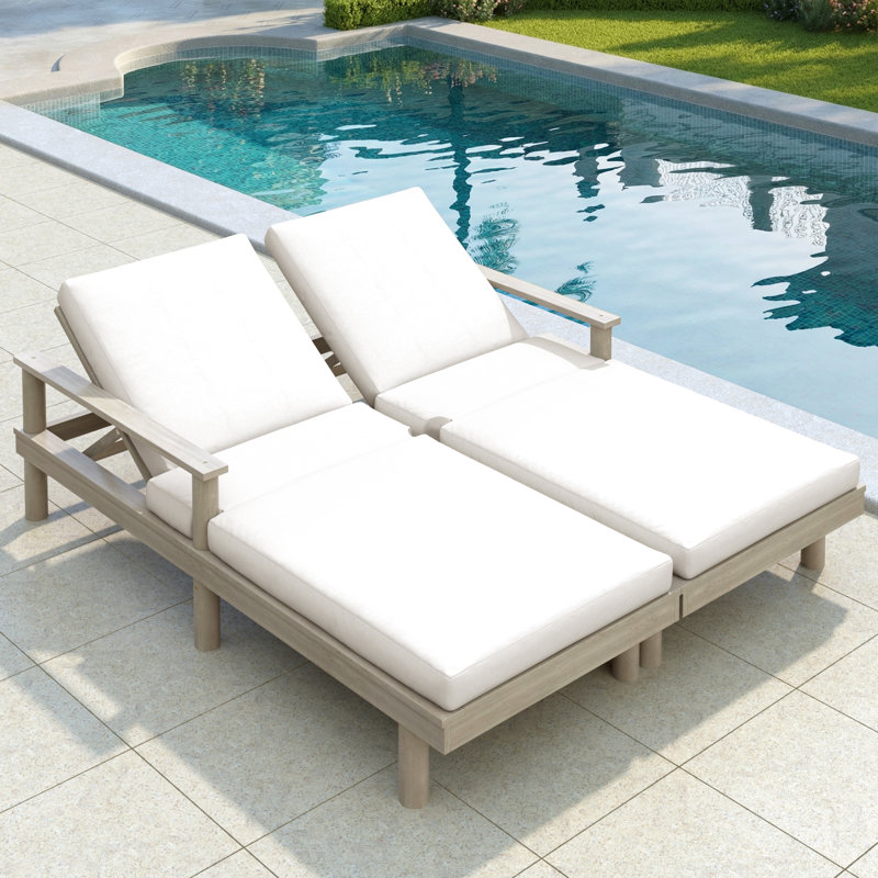 Ensemble de 2 chaises longues réglables à 5 positions pour l'extérieur, Grey