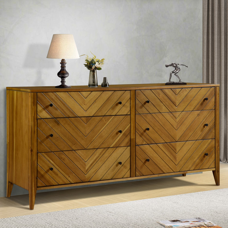 Northborough 6 Drawer 59.1" W Solid Wood Double Dresser