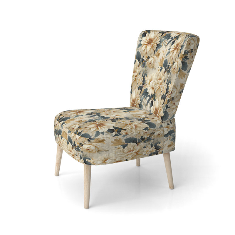 Chaise d'appoint rembourrée Cottage Beige Vintage
