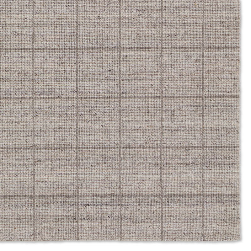 Oxford Gray Handwoven Wool and Cotton 10' x 14' Rug