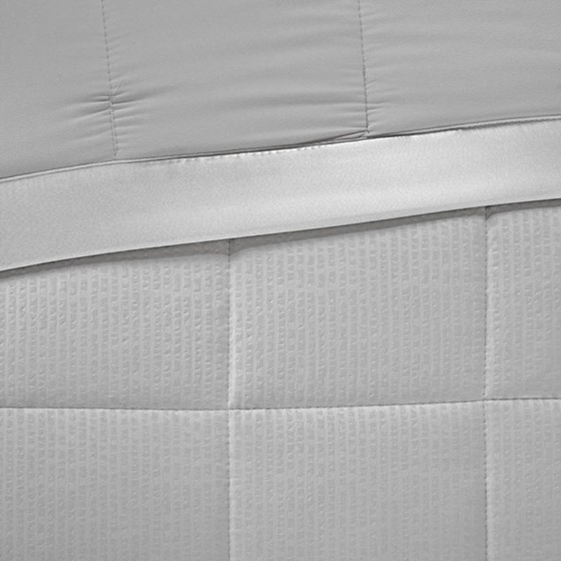 Gray Full Down Alternative Blanket with Satin Trim