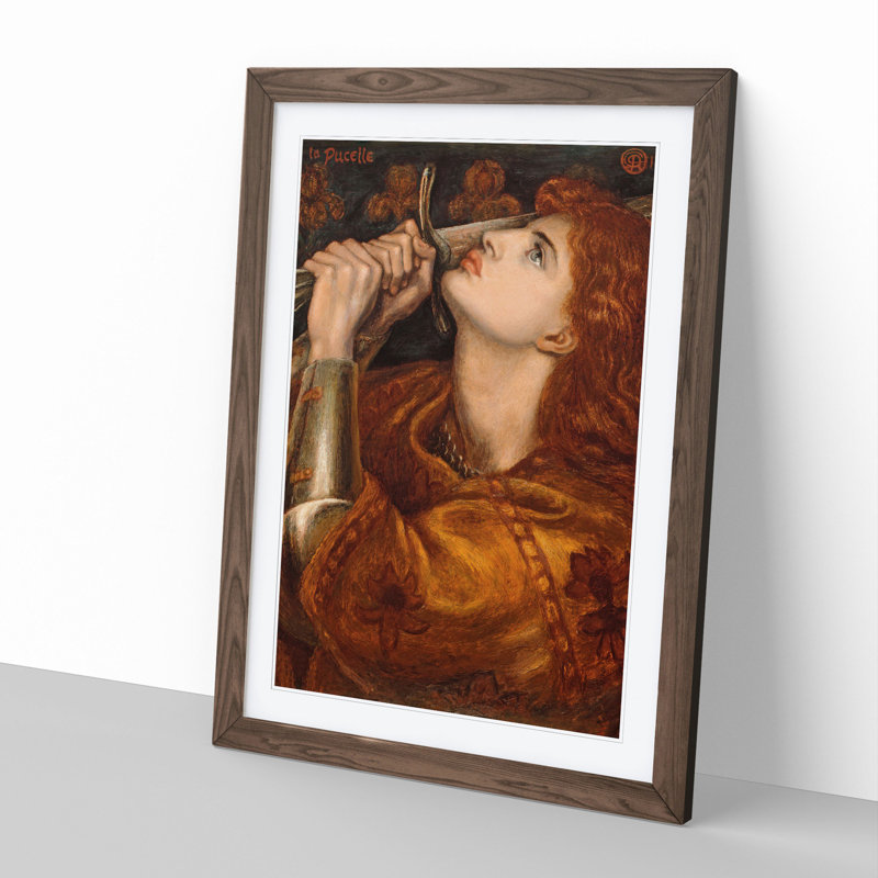 Joan of Arc by Dante Gabriel Rossetti - Picture Frame Painting, Walnut, 36cm H x 27cm W x 2cm D