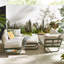 Capriss 6 Seater Metal Corner Garden Sofa, Bench/Footstool & Side Table With Cushions - Modern Design