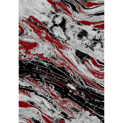Galaxy Series Abrstract Black/Gray/Ivory/Beige Area Rug