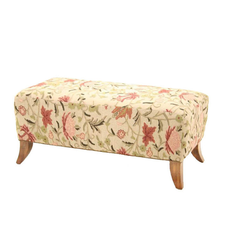 Leather Ottoman, Hair Hide Brown/White, Brushy Bayou