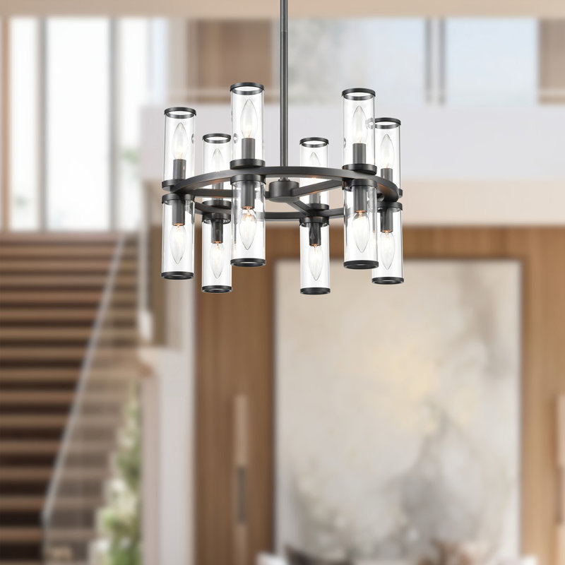 Revolve 12 - Light Chandelier, Urban Bronze