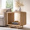 Table de bout moderne Abrianna de 23,6 po, table d'appoint à 2 niveaux avec station de charge et tablette de rangement ouverte, conception à profil courbé