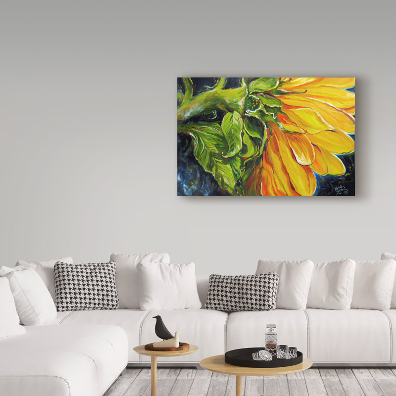 Duniya «Sunflower Abstract», reproduction de peinture à l'acrylique sur toile tendue, H 12 po x l 19 po x P 2 po