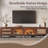 87"W Floor Standing TV Stand with Adjustable LED Lights, Cabinets and Drawers for TVs Up to 90"