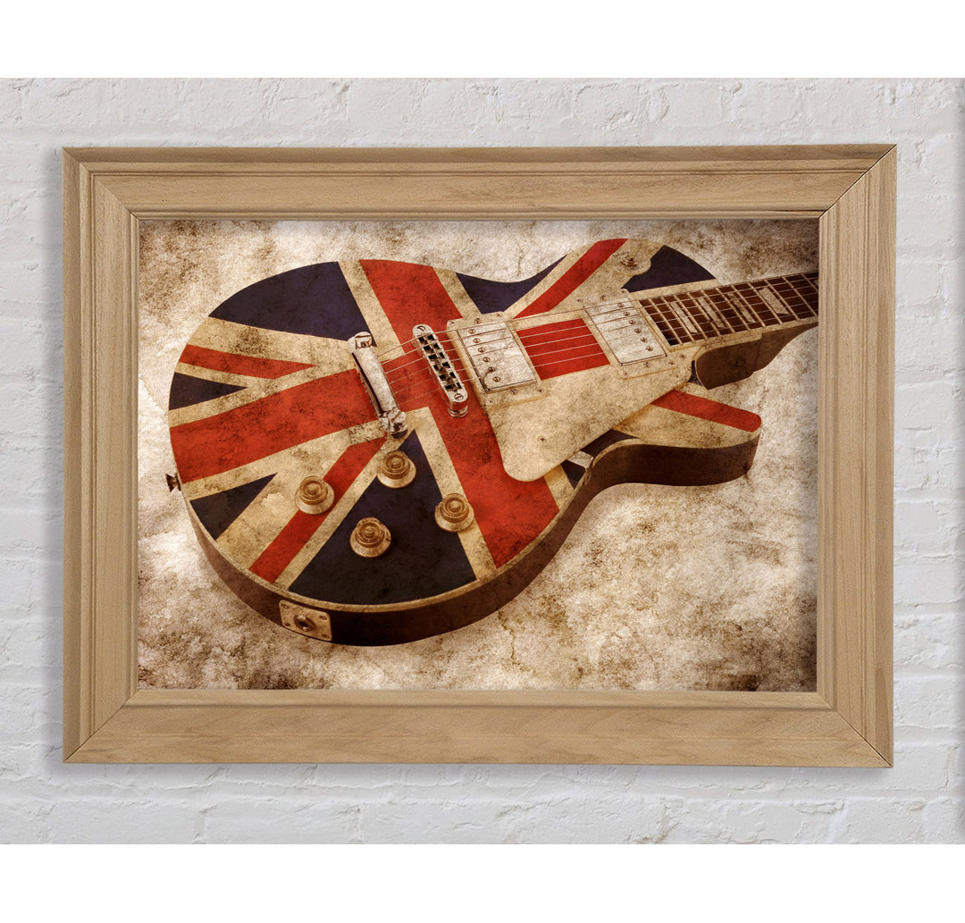 Britische Retro-Gitarre 2 - Einzelne Bilderrahmen Kunstdrucke