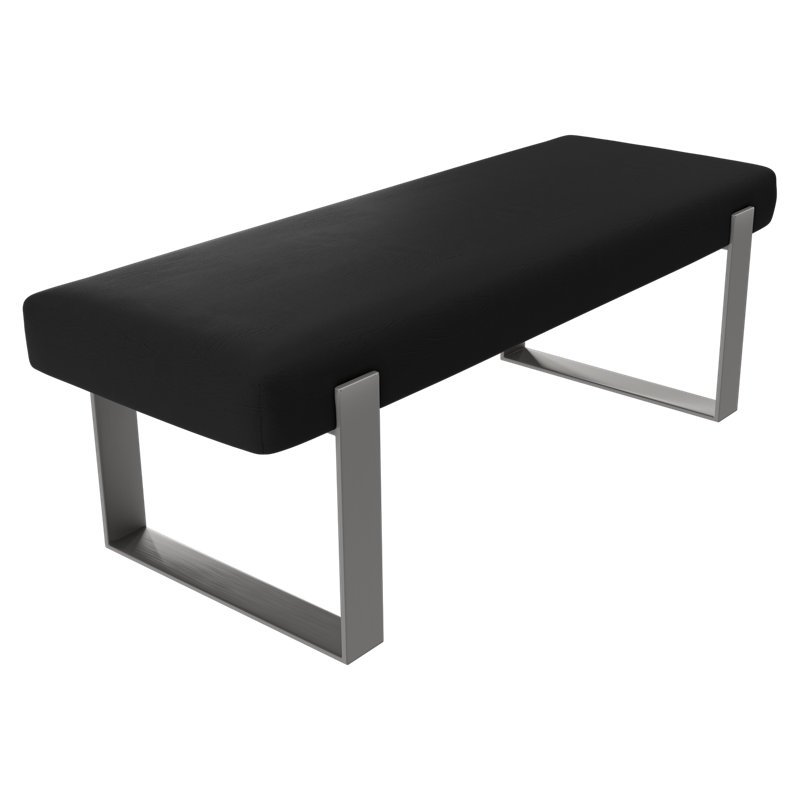 Sapan Upholstered Bench, Vintage Leather, Jet Black