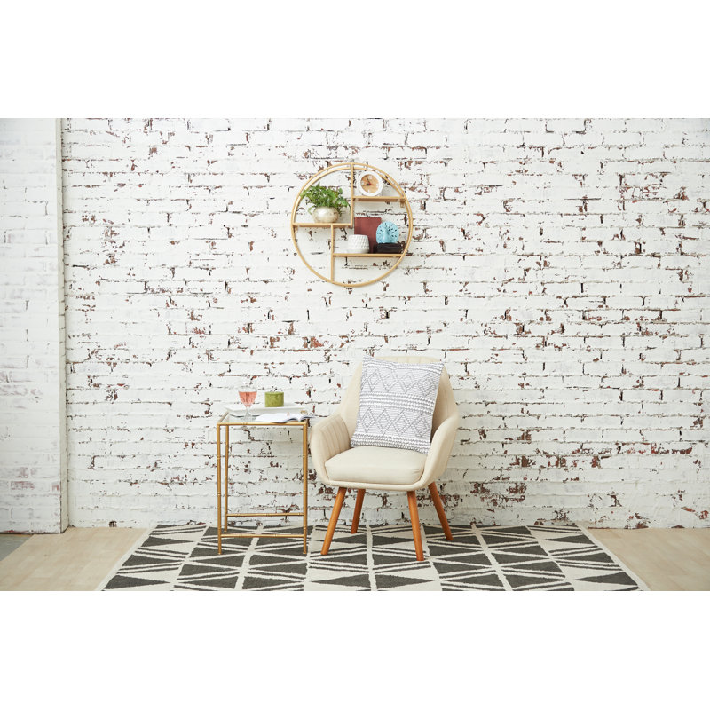 Trinity Sky Geometric Woven Square Throw Pillow, Gray