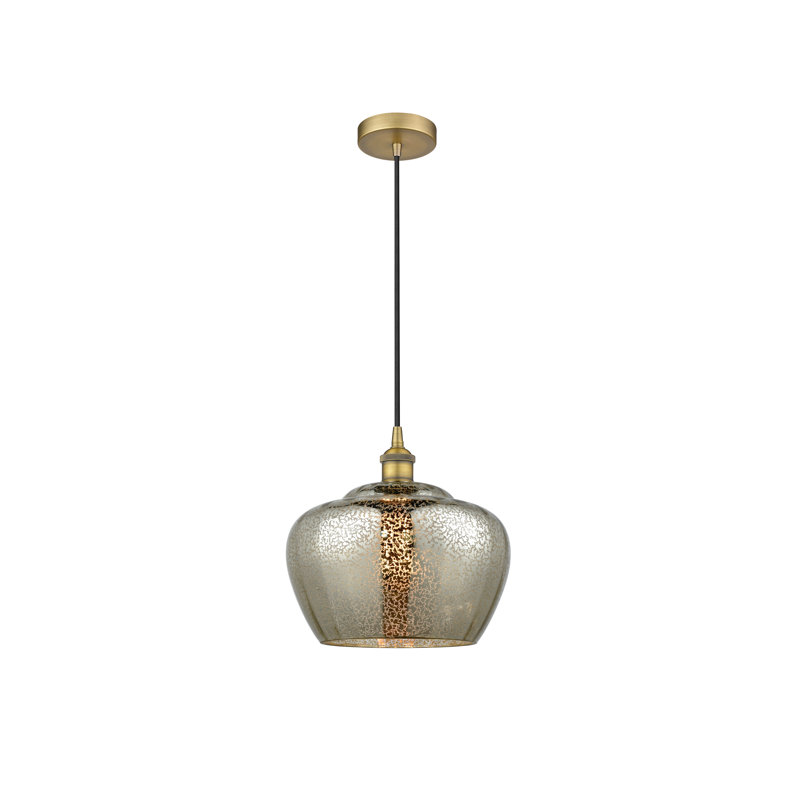 Luminaire suspendu simple à 1 lumière Noille, Laiton brossé