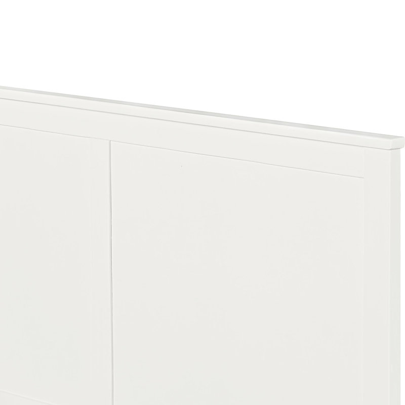 Winston Platform Bed with Paneled Headboard and Footboard, White, Queen