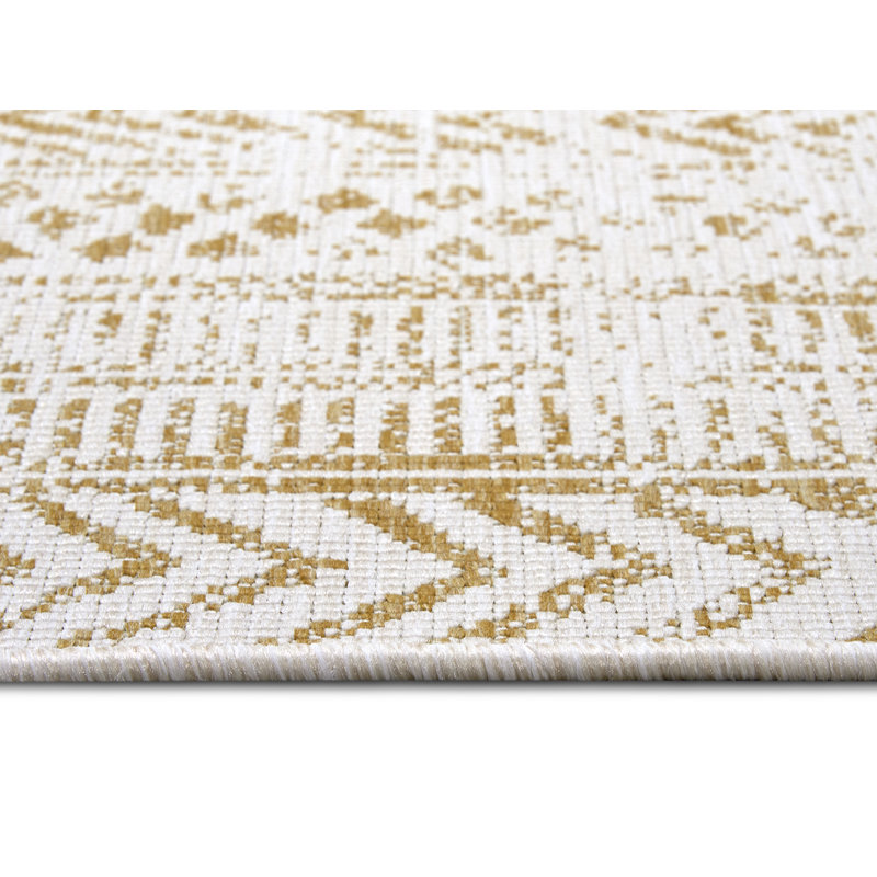 Reversible Flatweave Ocher/Ivory Rug, Rectangle 120 x 170cm