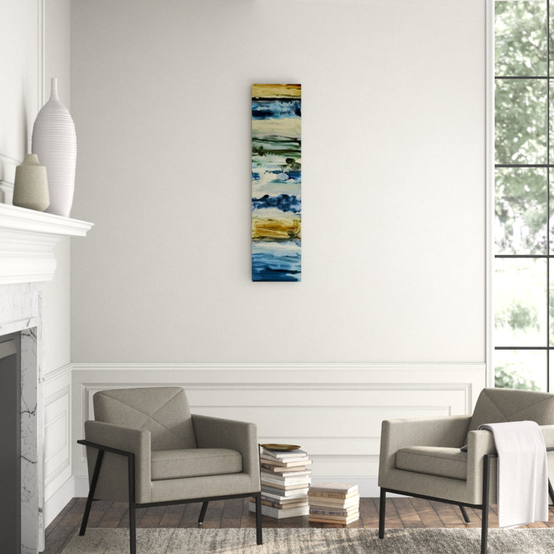 Stratum III Print by Sonia Noir, Encaustic Gel - Horizontal, 48" H x 12" W x 1.5" D