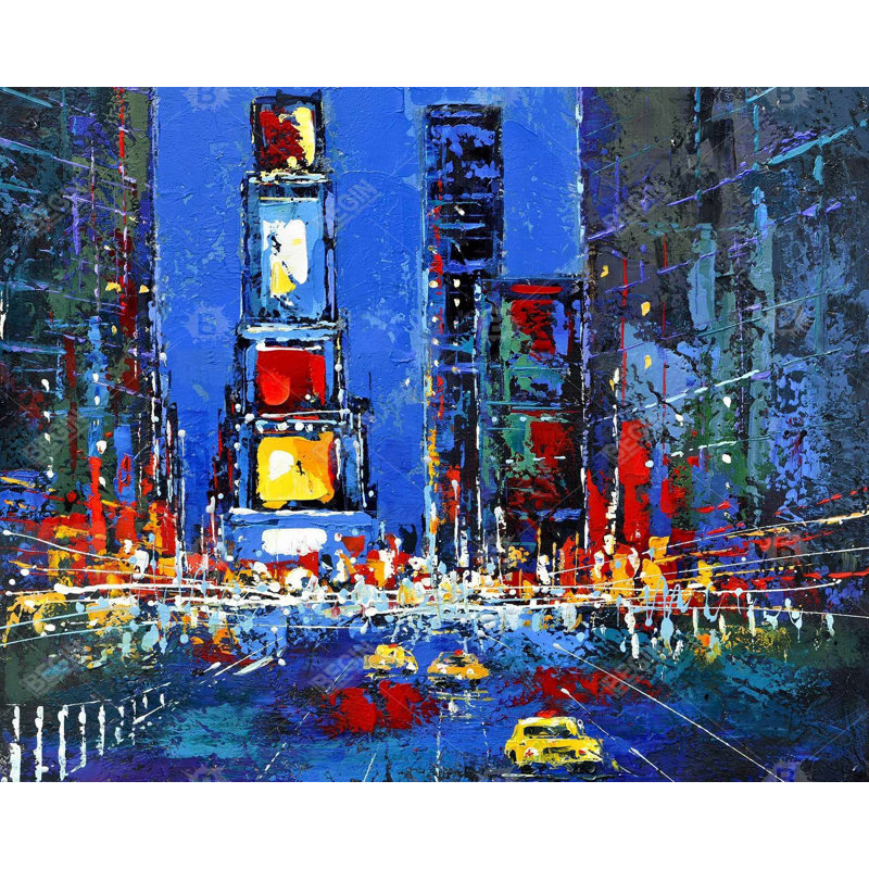 Times Square Illuminated - Toile bleue classique