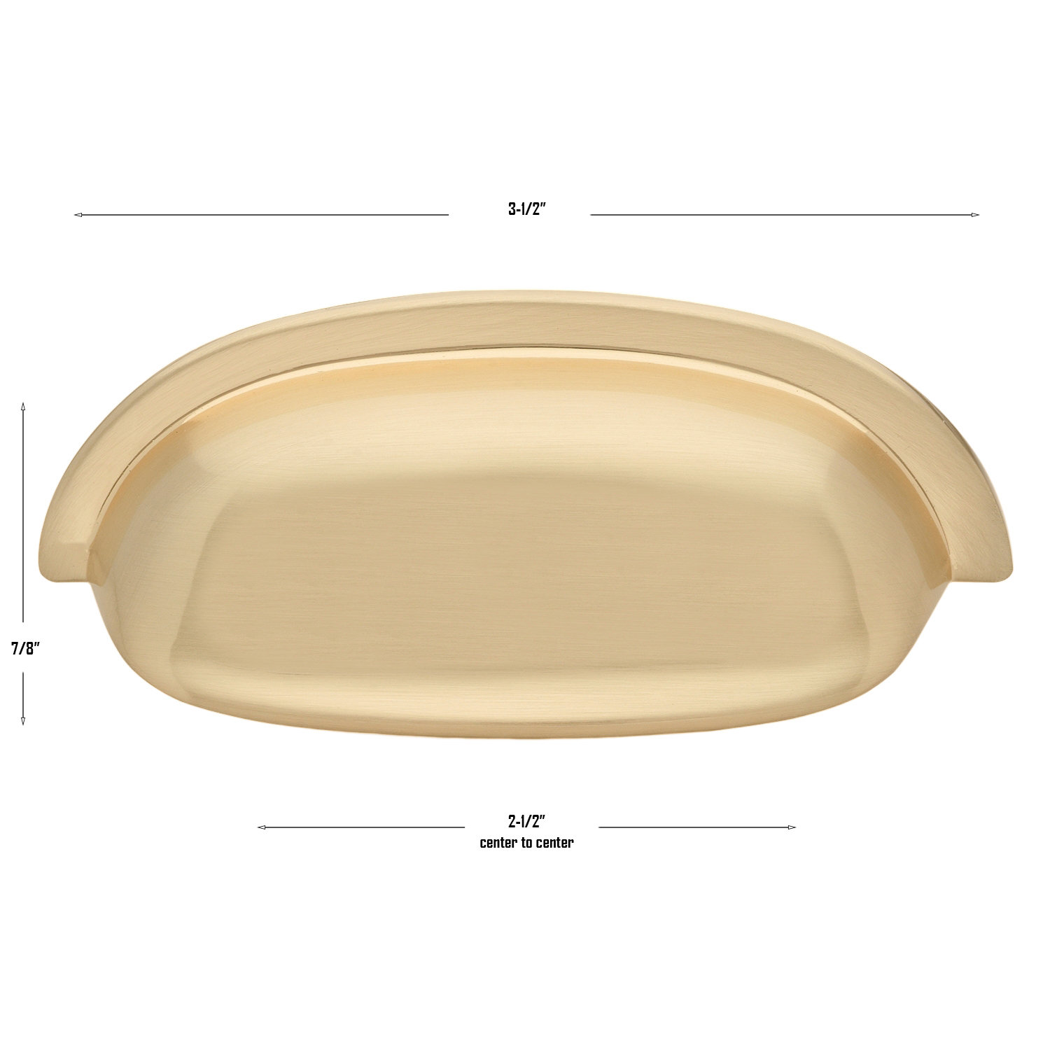 2.5" Cup Bin Cabinet Pull, Champagne Gold