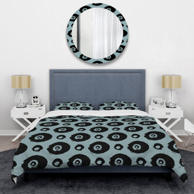 Ensemble de housse de couette en microfibre noir / vert 3 pièces