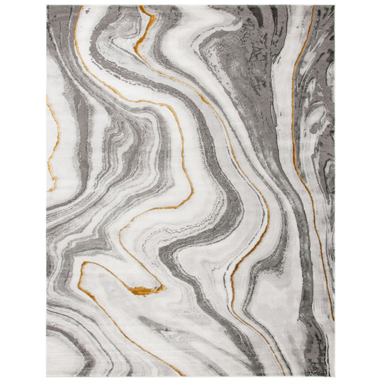 Swindle Abstract Gray/Gold Area Rug