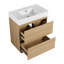 Meuble-lavabo moderne avec lavabo simple encastré et 2 tiroirs-65336370