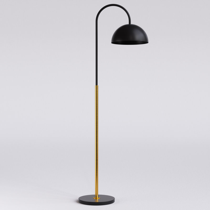 63.7” Arched Floor Lamp, Black