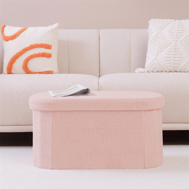 74cm Wide Footstool Ottoman, Pink