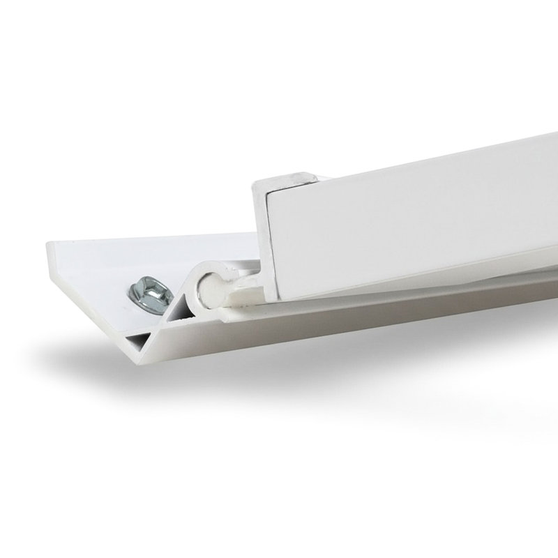 Auvent de terrasse en métal de 4,6 po de teinte blanche - aluminium léger pour les espaces extérieurs, finition thermolaquée contemporaine, charnière continue avec clignotant intégré de longue durée, rapide et efficace
