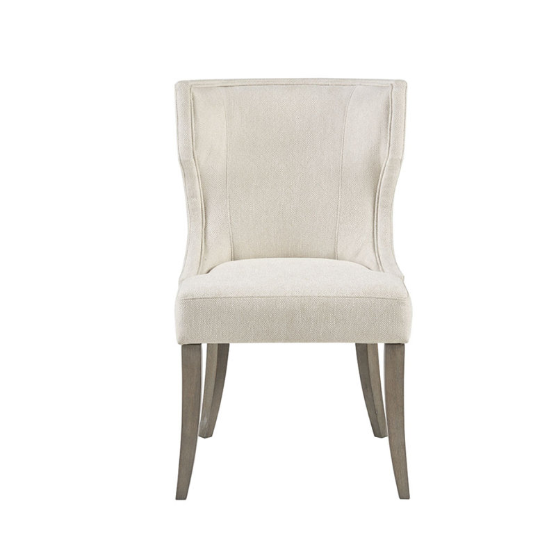 Chaise rembourrée à oreilles, Crème, crème