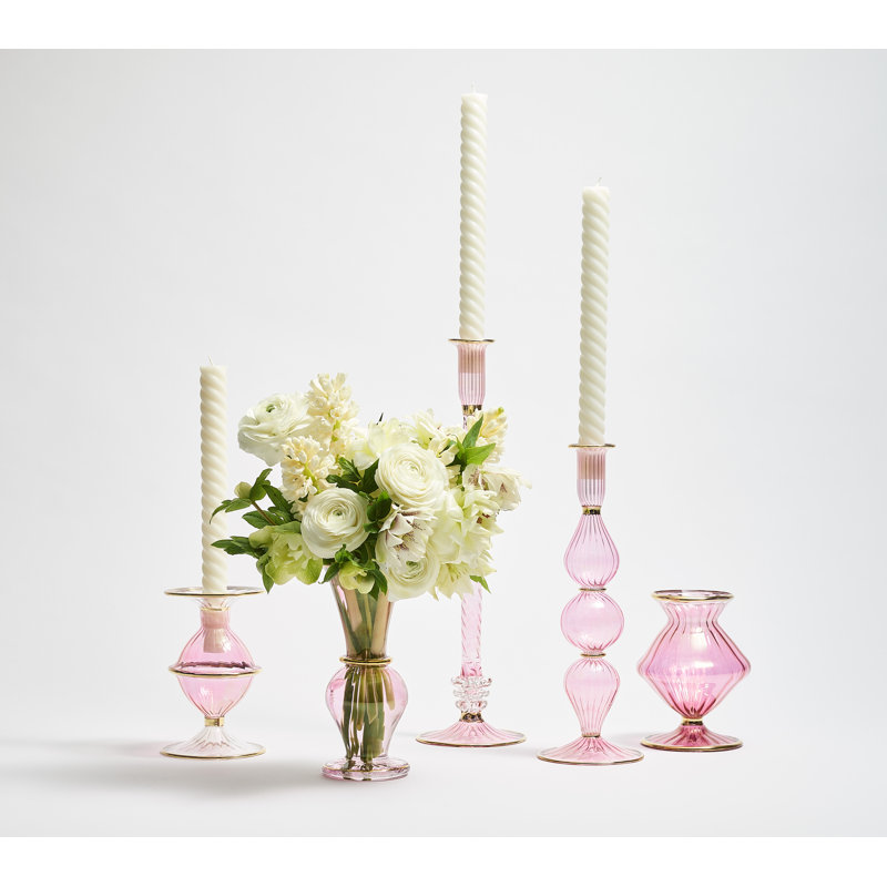 F2023 Handmade Glass Table Vase, Pink