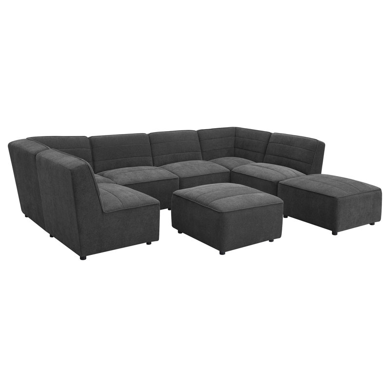 Fauteuil rembourré gris anthracite Ortega