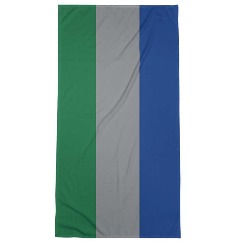 Cotton Blend Beach Towel, Silver/Blue/Dark Green
