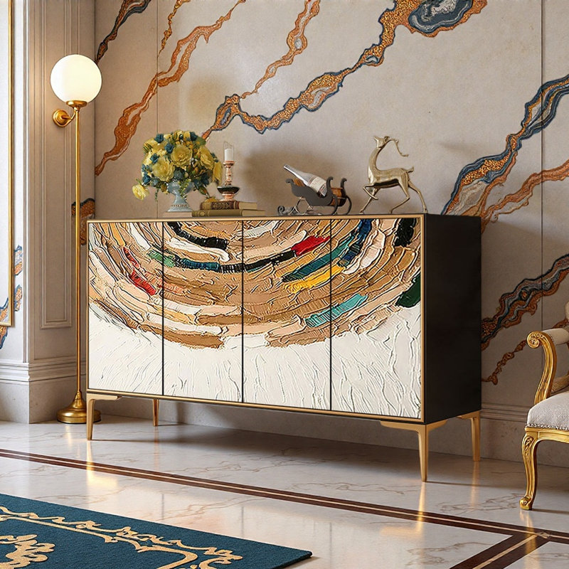 French Style Light Luxury Painted Sideboard