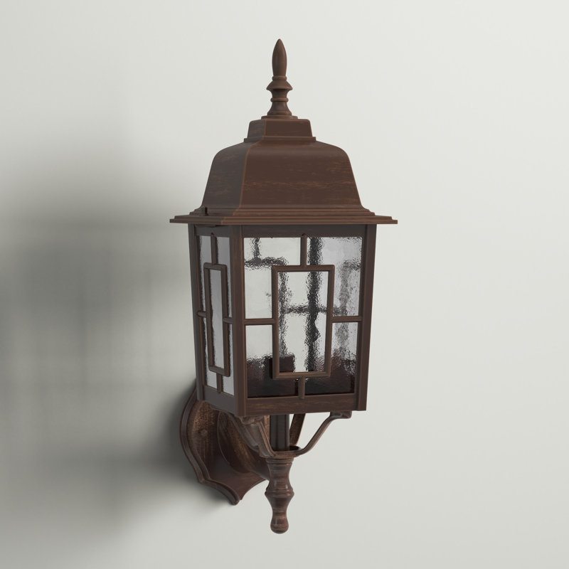 Rustic Bronze 17" Outdoor Dimmable Lantern Wall Light