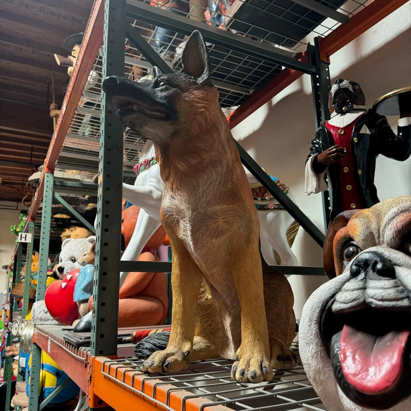 German Shepherd Sitting Life Size Statue